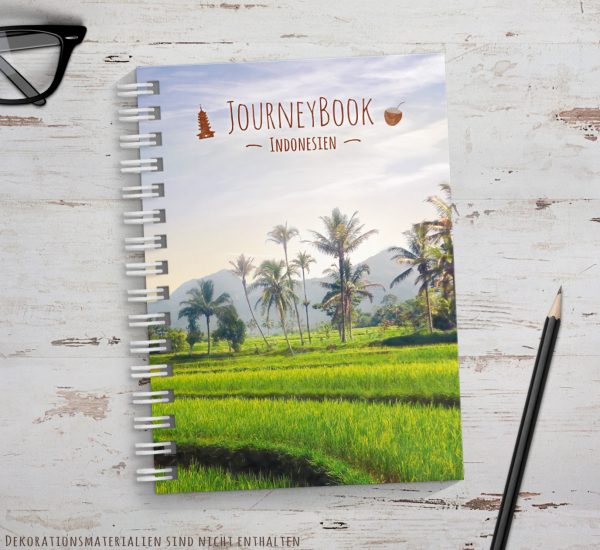 Reisetagebuch für Indonesien als Abschiedsgeschenk zur Reise zum selberschreiben
